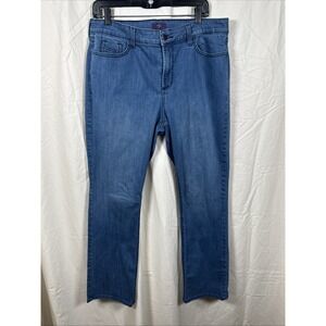 NYDJ Jeans Womens 14 Blue Stretch Denim Marilyn Straight Lift Tuck Tech